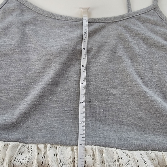 Xhilaration Spaghetti Strap Gray & Cream Lace Dress Size Medium EUC - Picture 6 of 10